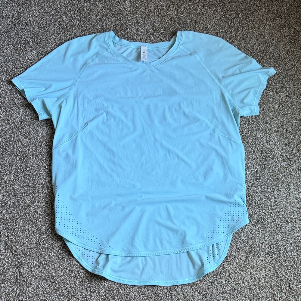 lululemon athletica Light Blue Short Sleeve Tee